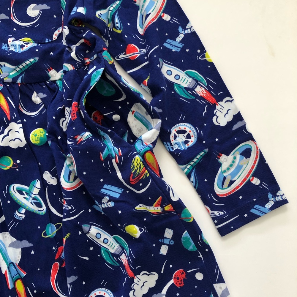 NWT Mini Boden Print Long Sleeve Dress - Picture 6 of 7